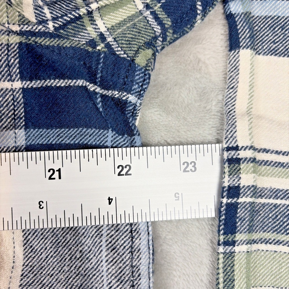 GAP Shirt Women's L Blue Plaid Long Sleeve Button Down Relaxed Fit Flannel NWT - Picture 8 of 11